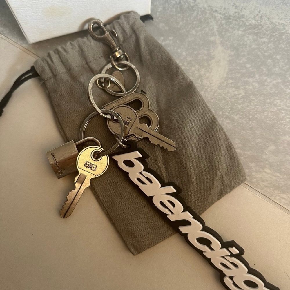 Balenciaga Keychain with Keys and Lock